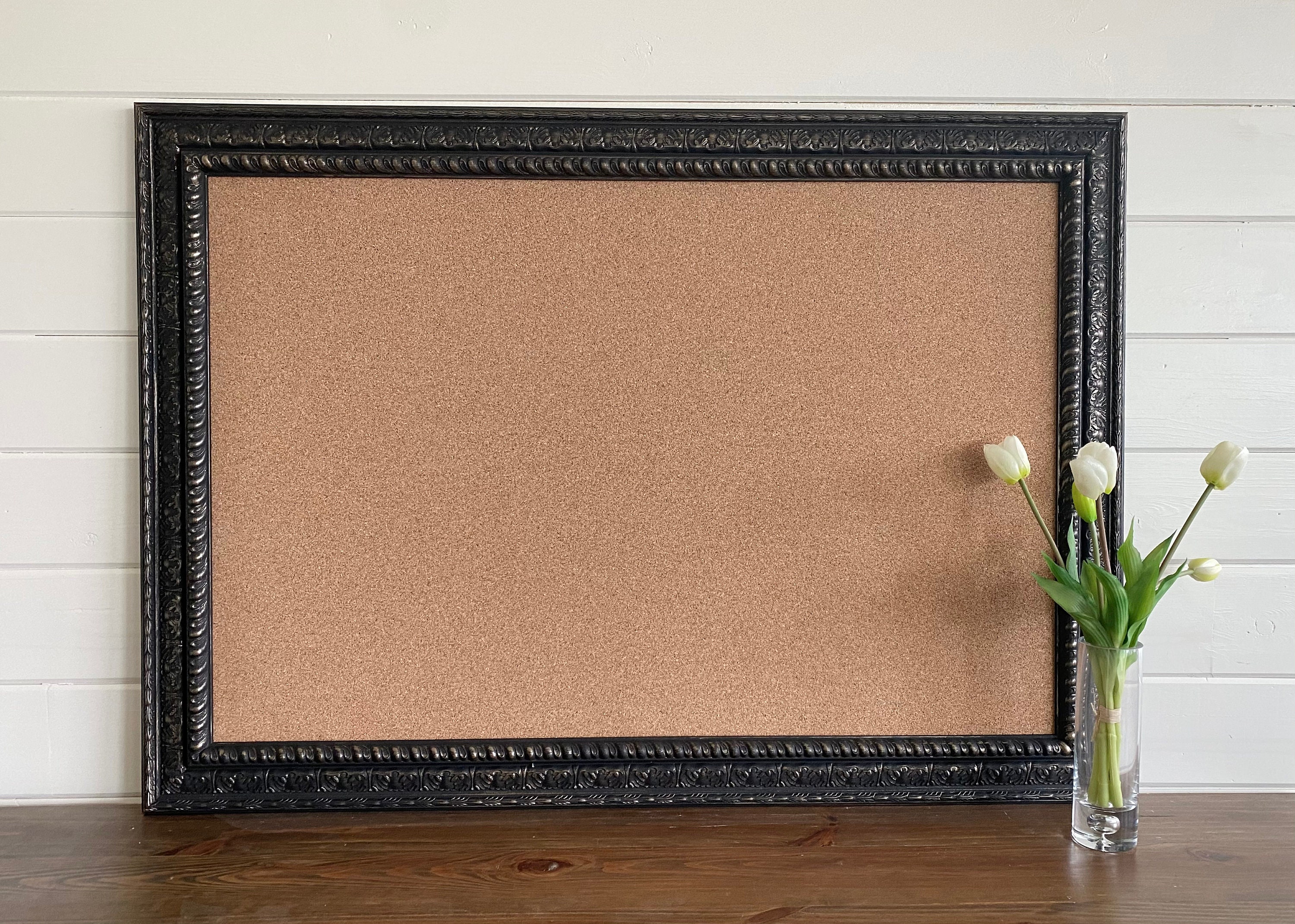 Black Framed CORK BOARD Wall Organizer Large Bulletin Board Etsy