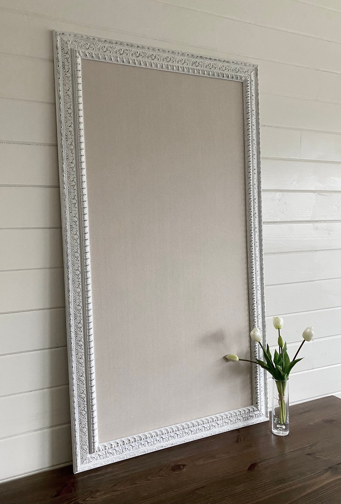 Farmhouse CORK BOARD Large Cork Board Linen Cork Board Etsy