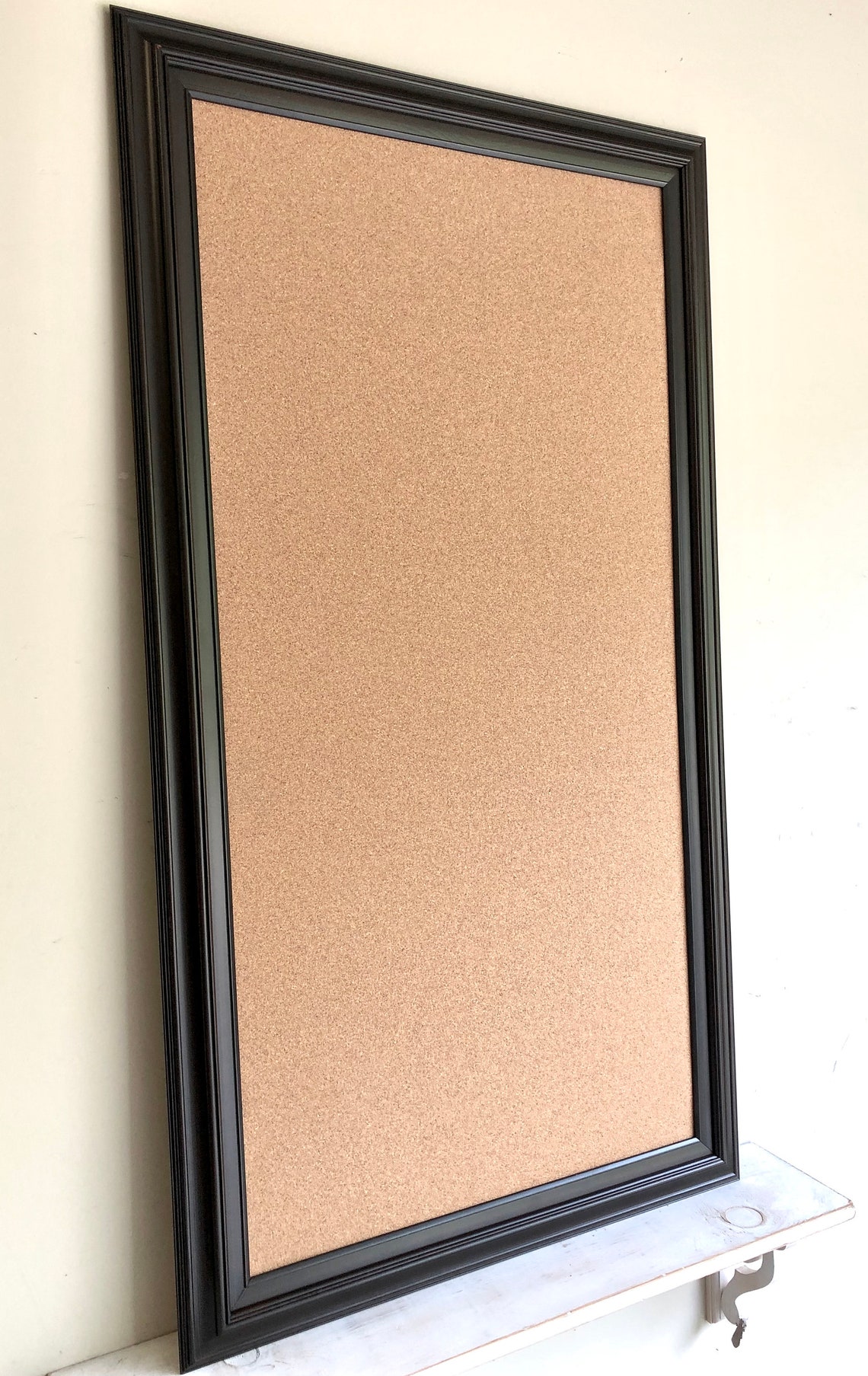 LARGE CORK BOARD Modern Cork Board Framed Corkboard Espresso Etsy