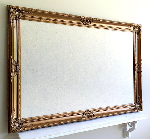 Antique Gold Message Board Linen Pinboard Kitchen Wall Decor Etsy