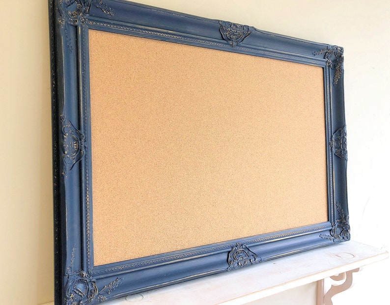 Navy Blue CORK BOARD Nautical Decor Beach House Decor Framed Etsy