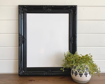 Black DRY ERASE BOARD Magnetic Whiteboard Black and White Kitchen Decor 22"x26" Baroque Framed Memo Board Ornate Dry Erase Board