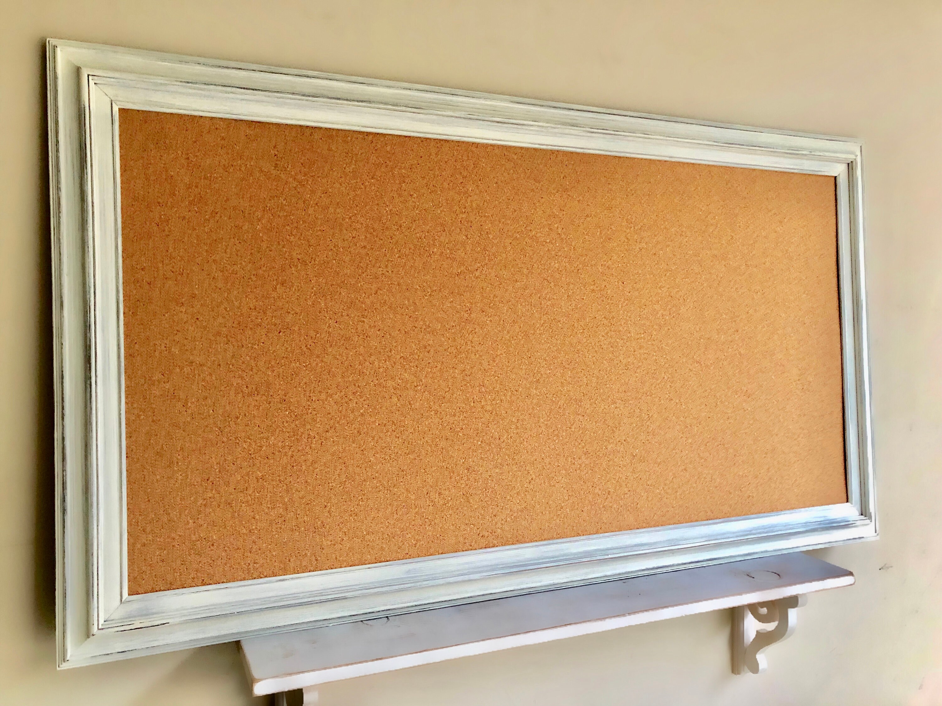 Gran FRAMED CORK BOARD Blanco Corkboard Enmarcado Pinboard Pin Etsy