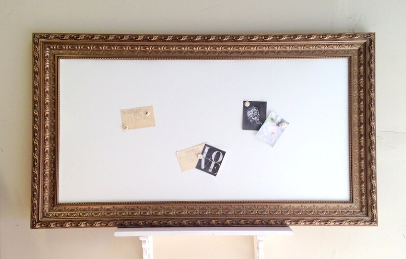 Large DRY ERASE BOARD Gold Dry Erase Home Office Memo Board Etsy