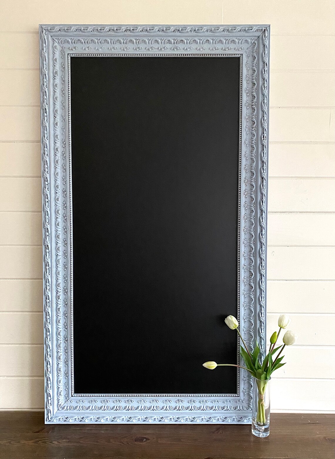 Large FRAMED CHALKBOARD Blue Chalkboard Home Office Wall Decor Etsy
