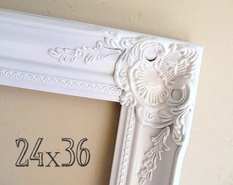 24x36 Frame Wedding Photo Prop Wedding Picture Frame Wedding Gift Wedding Picture Frame Large Ornate White Frame 24x36 Gold Frame Distressed