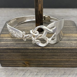 Premium Fork Bracelet Design &#39;Curiosity&#39;, Dramatic Statement Silver Flatware Jewelry, Recyled Silverware