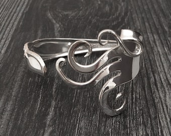 Antique Silverware Jewelry Fork Bracelet in Fancy Design, Flatware Bracelet, Upcycled Silverware Jewelry Cuff