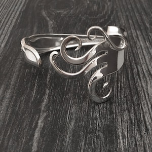 Recycled Antique Silverware Jewellery, Silver Vintage Fork Bracelet in Fancy Design