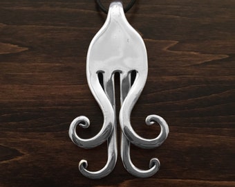 Bulky Pendants, Fork Necklace in Fancy Design #6