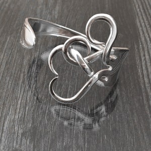 Vintage Silverware Fork Bracelet in Original Intertwining Hearts Design ...