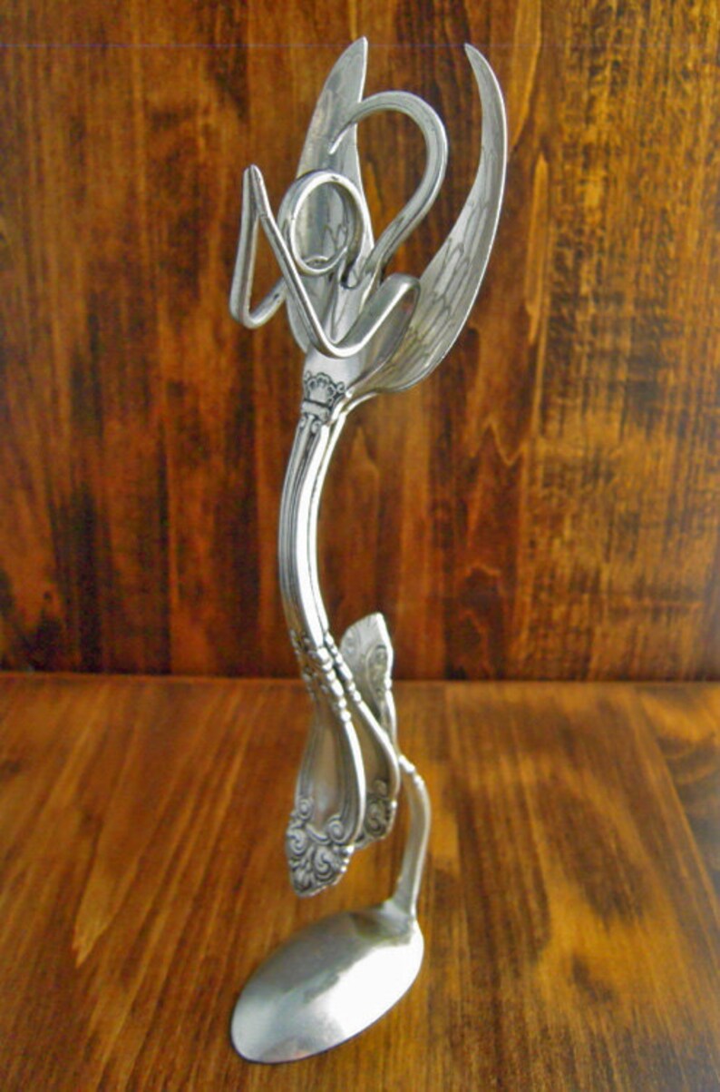 Fork Angel Sculpture Eco-Friendly Recycled Silverware Art | Etsy