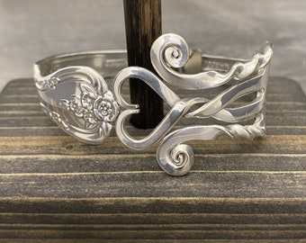Premium Fork Bracelet 'Romance', Elegant Silver Heart Jewelry