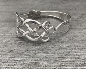 Celtic Weave Fork Bracelet Made From Recycled Vintage Flatware