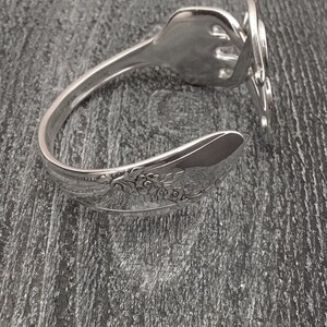 Silver Fork Cuff Bracelet, Vegan Liberation Pledge, Eco Friendly, Original Heart Design Number Three image 4