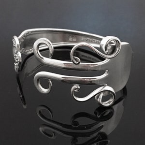 Recycled Vintage Silver Fork Bracelet in Fancy Design Number 9
