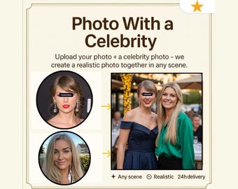 セレブリティ写真のカスタム、プロによるデジタル編集（デジタルダウンロード）