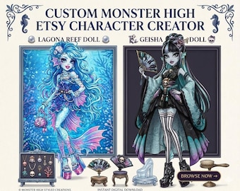 カスタムモンスターハイ｜パーソナライズされたキャラクターデザイン｜ユニークなゴシックギフト｜不気味でキュートなコレクターズアート