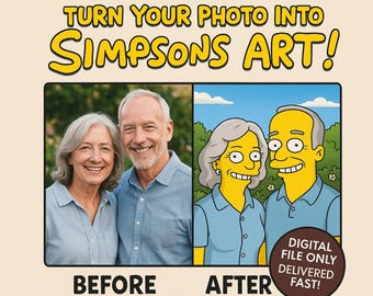 シンプソンズ風のカスタムポートレート | パーソナライズされたデジタルアート（デジタルギフト）