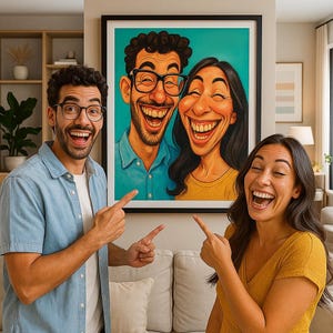Custom Couple Caricature Portrait, Funny Digital Drawing, Personalized Cartoon Art, Hilarious Gift, Photo-to-Illustration Download