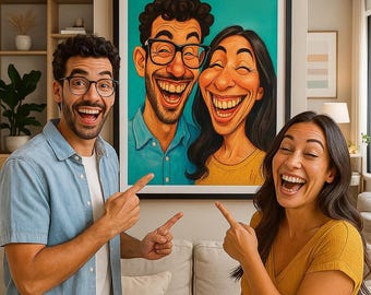 カスタムカップル似顔絵ポートレート、面白いデジタルイラスト、パーソナライズされた漫画アート、面白いギフト、写真からイラストへのダウンロード
