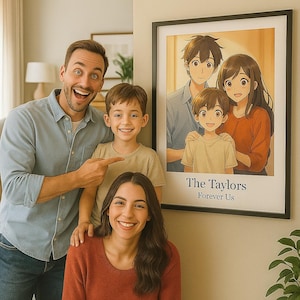 Custom Anime Family Portrait, Personalized Cartoon Drawing, Cute Digital Art, Anime Style Illustration, Photo to Anime Download