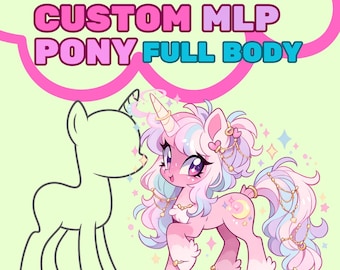 カスタム MLP ポニーコミッション、かわいい OC リファレンスシート (デジタルアート)
