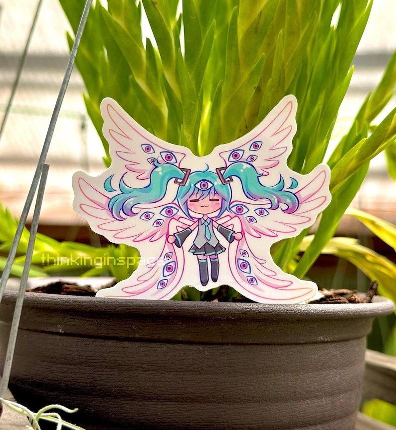 Bibliskt korrekt Hatsune Miku-klistermärke | Angel Seraphim Anime Meme-dekal bild 3
