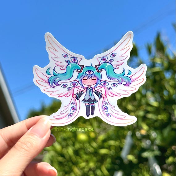 Biblically Accurate Hatsune Miku Sticker | Angel Seraphim Anime Meme Decal