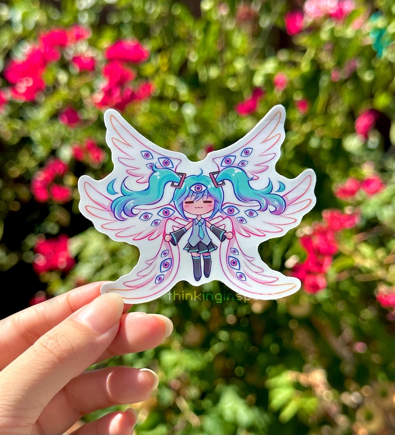 Bibliskt korrekt Hatsune Miku-klistermärke | Angel Seraphim Anime Meme-dekal bild 4