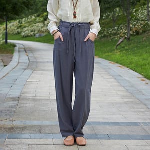 Zomer Vrouwen Elastische Taille Katoenen Broek Zachte Casual Losse Boho Broek Wijde Pijpen Broek Aangepaste Plus Size Broek Linnen Lente broek