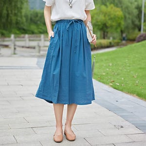 Summer Women Elastic Waist Cotton Pants Cropped Pants Soft Casual Loose Pant Wide Leg Pant Customized Plus Size Pants Linen Spring Pant