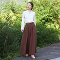 Summer Women Elastic Waist Cotton Skirt Pants Soft Casual Loose Boho Trousers Wide Leg Pant Customized Plus Size Pants Linen Spring Pant product logo