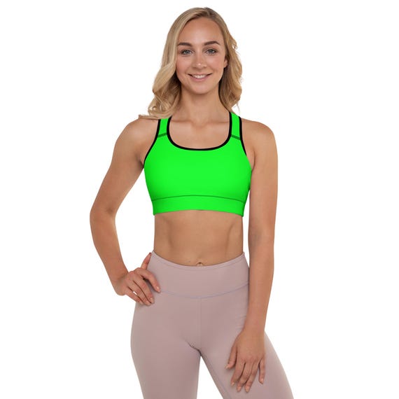 Bright Green Padded Sports Bra Lift, Support & Comfort | 25% OFF on 3+ items | FREE Delivery on Padded Bras for Active Women, Fitness, Gym
