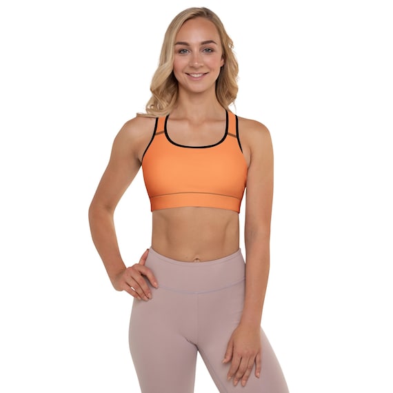 Orange - Padded Sports Bra will give Extra Support and Lift, Padded Bra for womens, Gym, Yoga, Running | 25% OFF on 3+ items | FREE Delivery