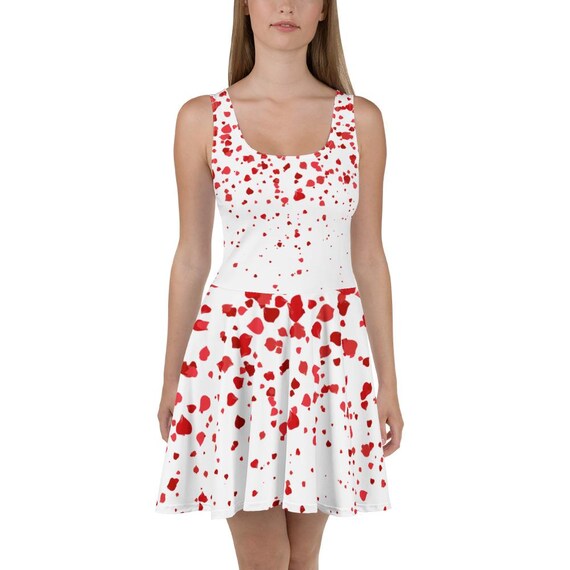 Falling Red Petals Women's Skater Dress