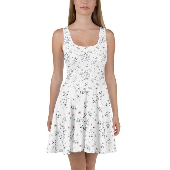 White Botanical Dress