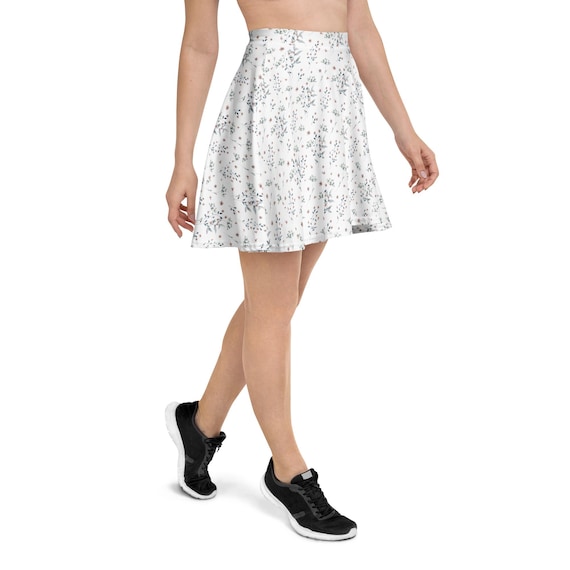 White Botanical Skirt