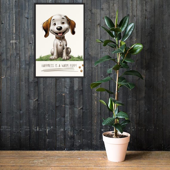 Dog Wall Art Printable | Set of 4 Digital Designs | A1 A2 A3 A4 PNG Files | Cute Dog Decor for Home & Office | Instant Download