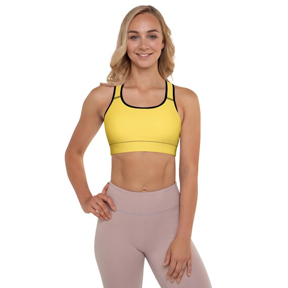 Yellow | Padded Sports Bra Stay Smooth and Supported in Style with Our womens Bra, Fitness, Gym, Yoga, | 25% OFF on 3+ items | FREE Delivery