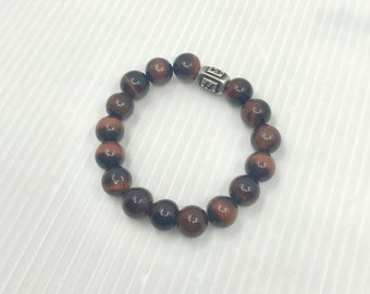 Unisex Tigers Eye Stretch Bead Bracelet Mens Jewellery Gift