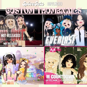 Puede incluir: Un gráfico digital con cuatro paneles que muestran figuras femeninas estilizadas. El panel superior izquierdo dice "NOT RELEASED". El panel superior derecho dice "EVERLAST" y "FULL EPISODE". Los paneles inferiores muestran "M COUNTDOWN" y "WAVE 1".