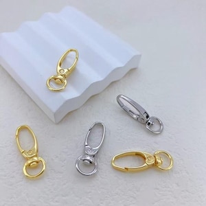 2 Stück Karabiner Drehverschluss, 18K Gold Karabiner Verschluss, Armband Halskette Ende, DIY Schmuck, erhältlich in Silber, Gold
