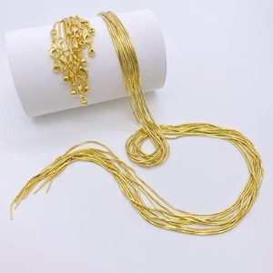 10pcs 18K Gold Filled Snake Chain Necklace,Snake Chain, Adjustable Necklace,Jewelry Chain Neckalce