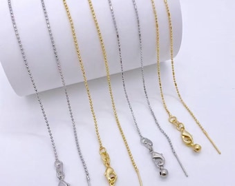 10pcs Gold Ball Chain Necklace,Silver Ball Chain-Ball And Oval Bead Chain,18K Gold Plated Adjustable Bead Chain Necklace,Jewelry Necklace