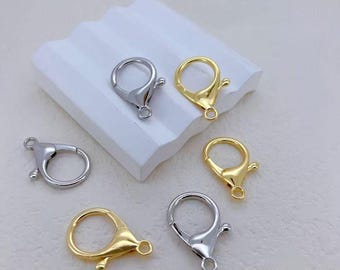 2pcs 18K Gold Plated Lobster Clasp,Spring Clasps,Necklace End,Available in Gold, Silver Color,Jewelry Fastener Clasp,Jewelry Making Supply