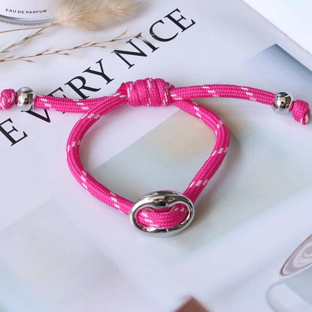 1pcs Silver Color Pig Nose Bracelet,adjustable Woven Knotty