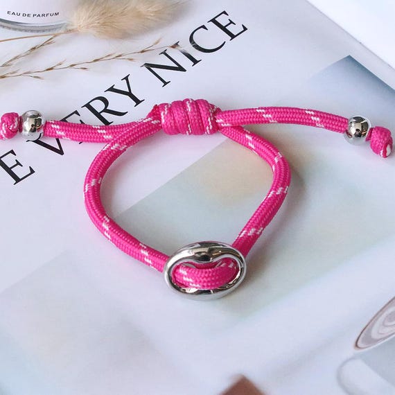 1pcs Silver Color Pig Nose Bracelet,adjustable Woven Knotty