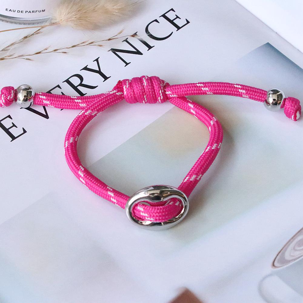 1pcs Silver Color Pig Nose Bracelet,adjustable Woven Knotty