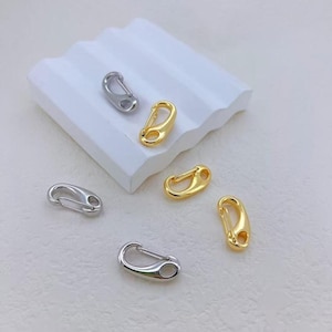 2pcs 18K Gold Gold Push Clip Clasp,Gold Or Silver Snap Hook Push Gate Lobster Clasp, Push Clip Clasp, Spring Gate for DIY Jewelry Making
